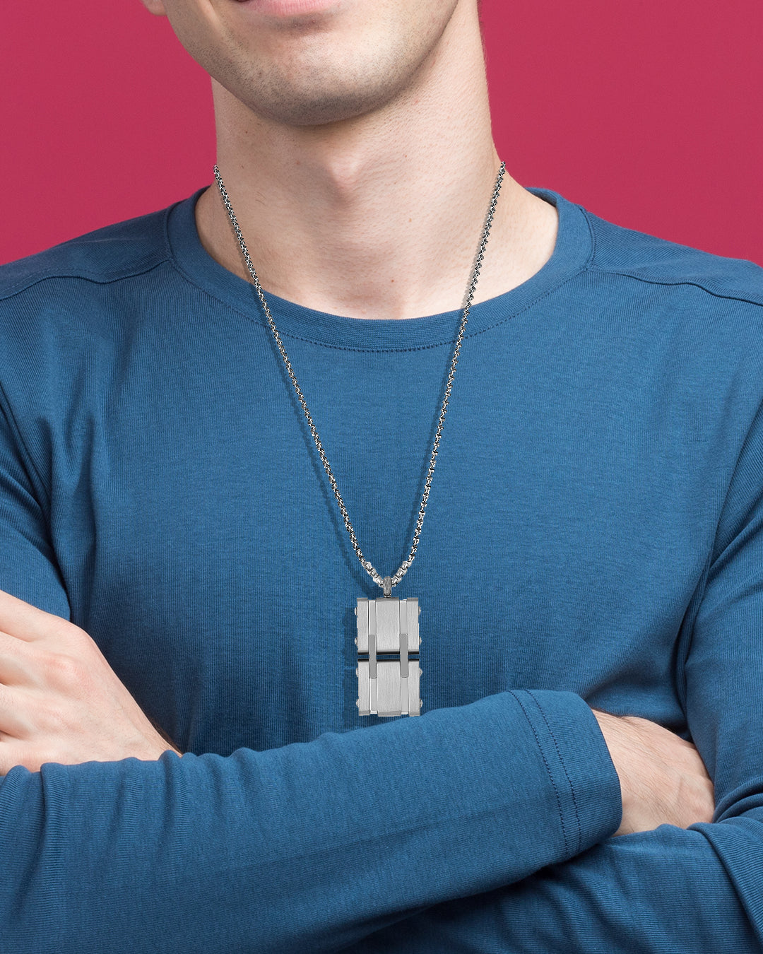 Daniel Klein Silver Color Necklace For  Men