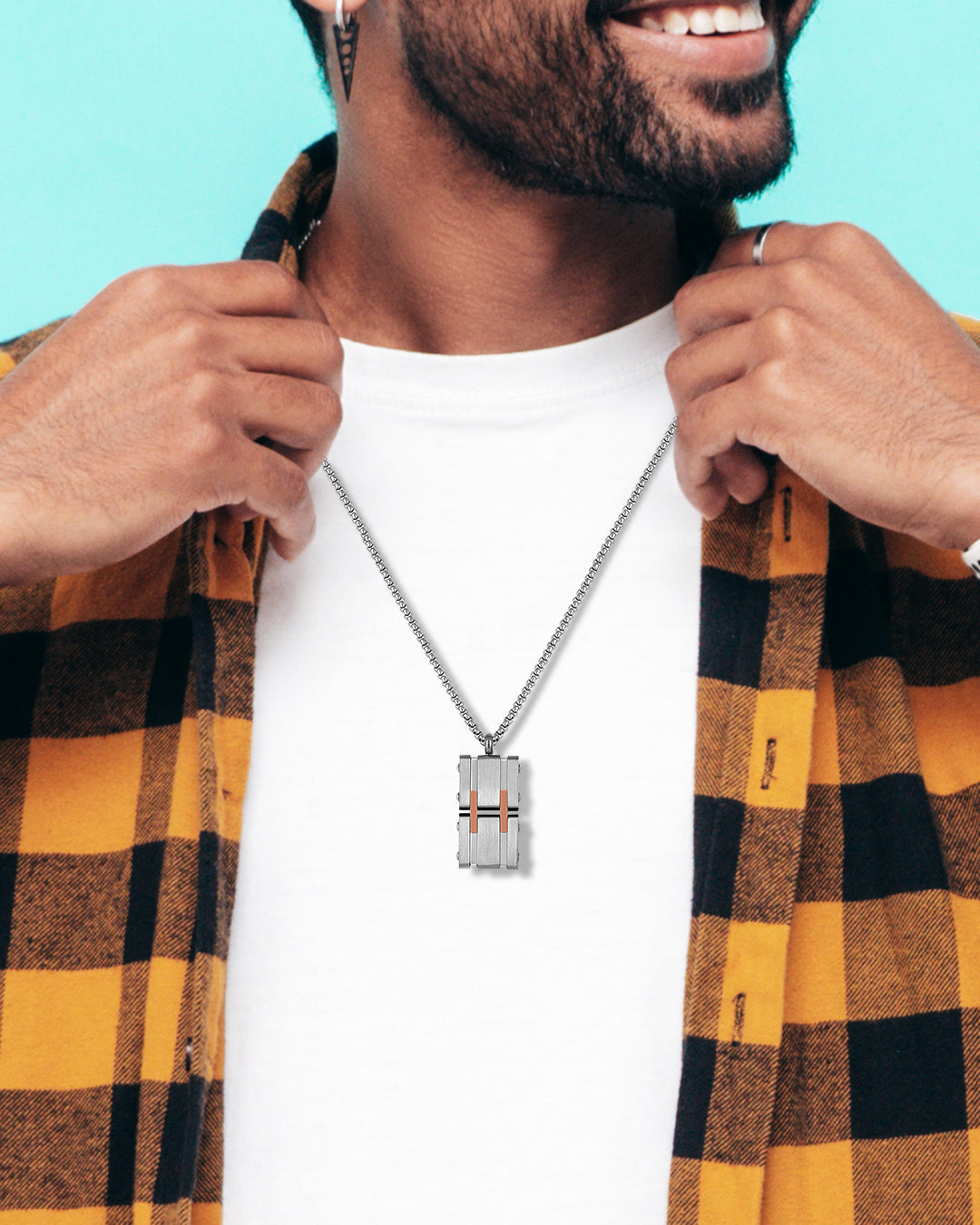 Daniel Klein Silver Color Necklace For  Men