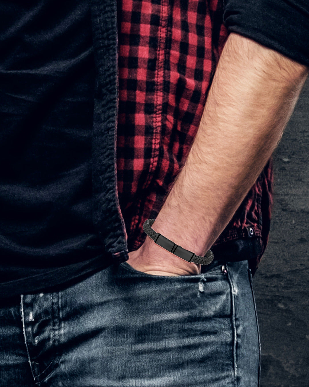Daniel Klein Black Color Bracelet For  Men