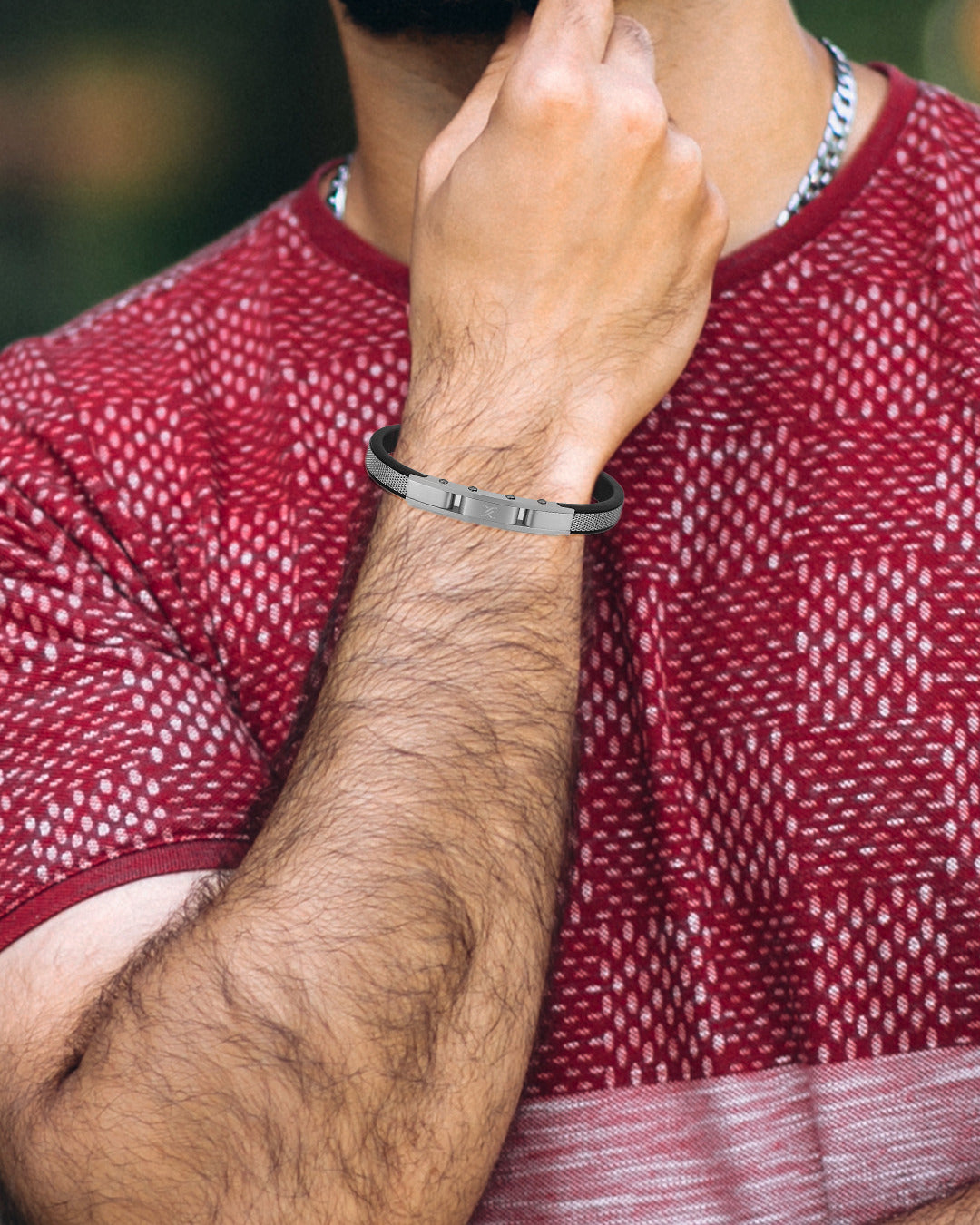 Daniel Klein Silver Color Bracelet For  Men
