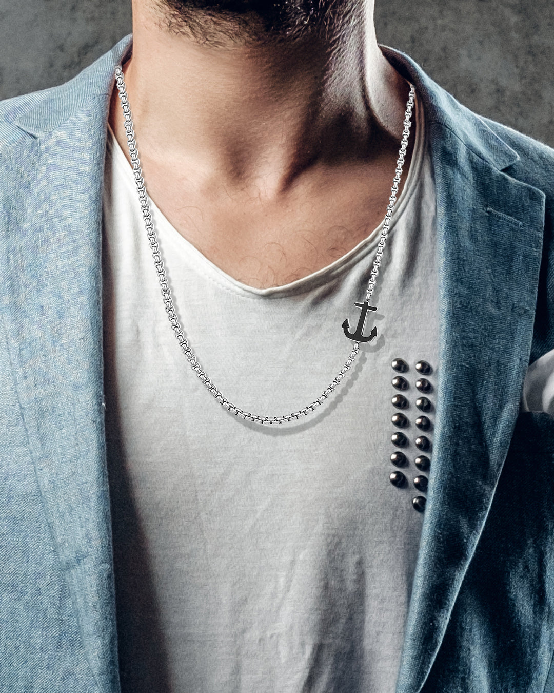 Daniel Klein Silver Color Necklace For  Men