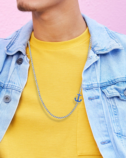 Daniel Klein Silver Color Necklace For  Men