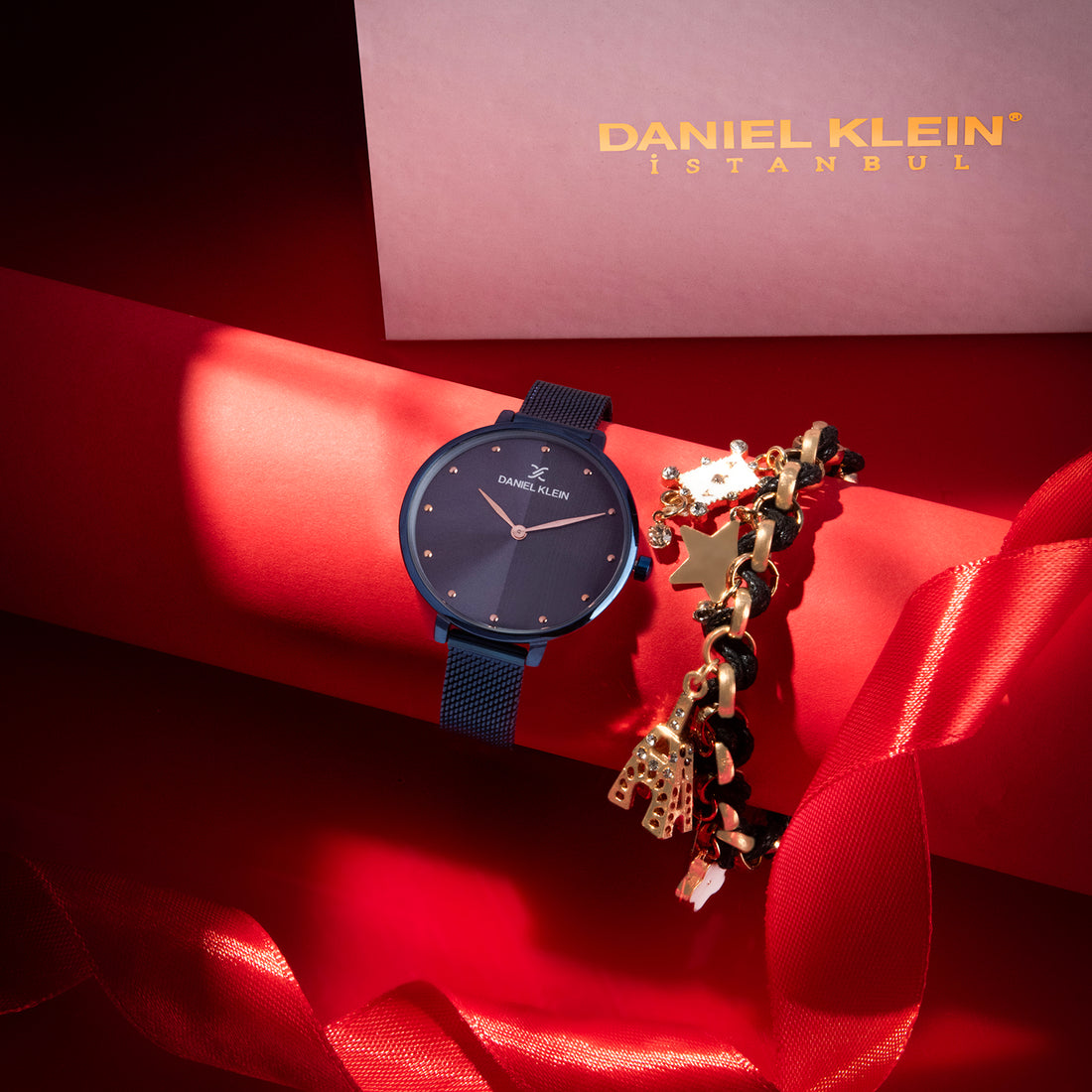 Daniel Klein Blue  Dial Analog Gift Set Watch with Bracelet For Women (Pack of 2)