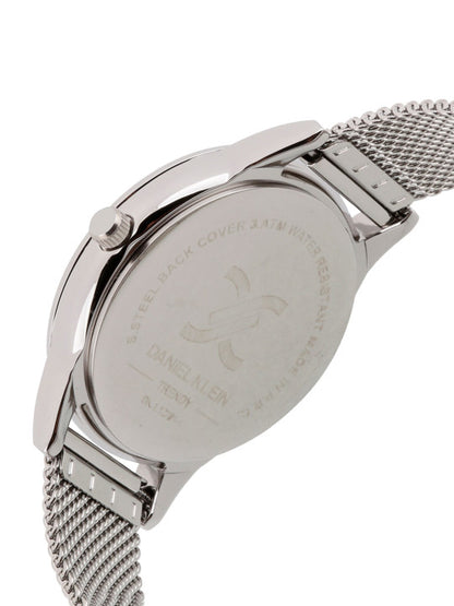 Daniel Klein Women Silver-Toned Printed Dial &amp; Silver Toned Analogue Watch DK.1.12791-1