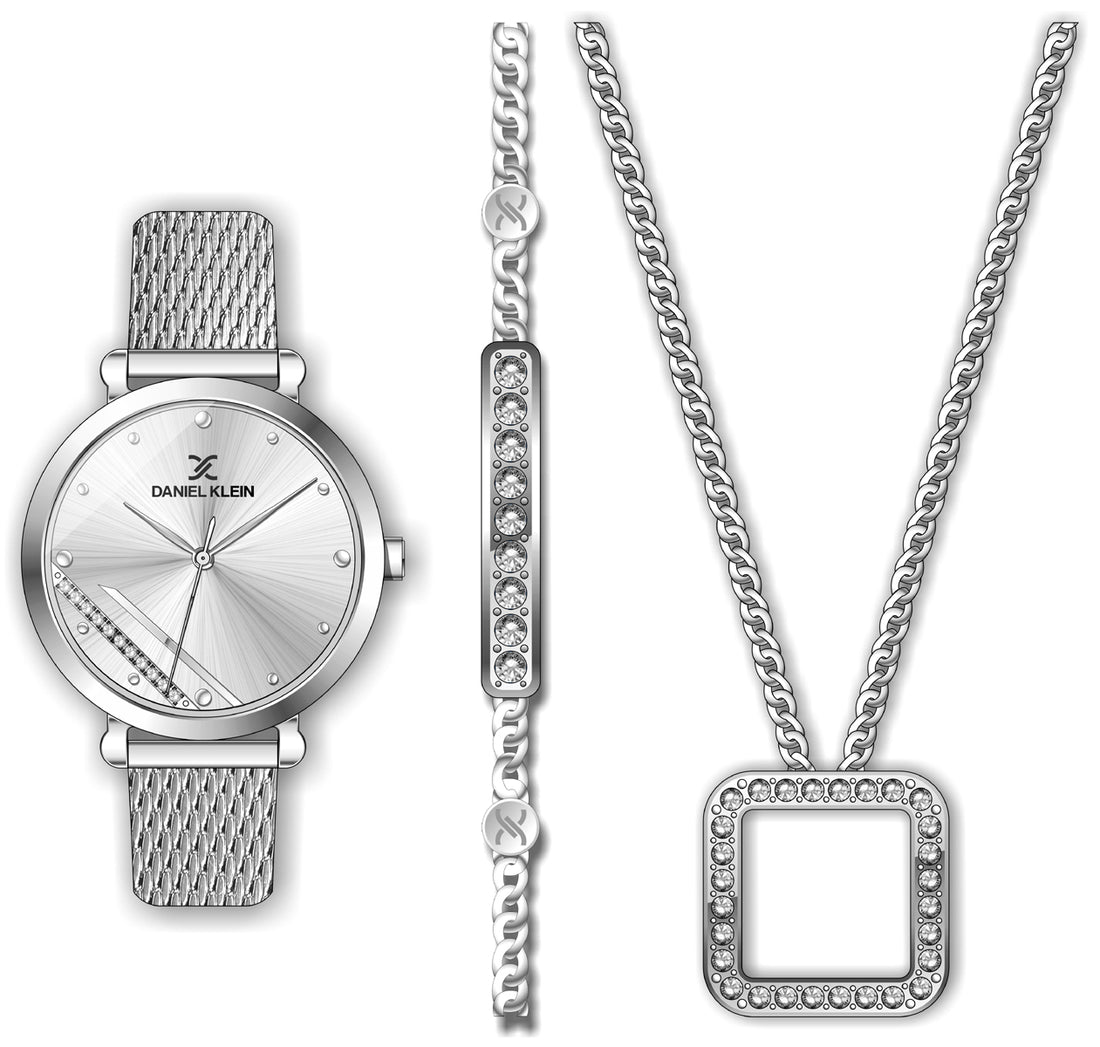 Daniel Klein Gift Set Silver Dial Watch