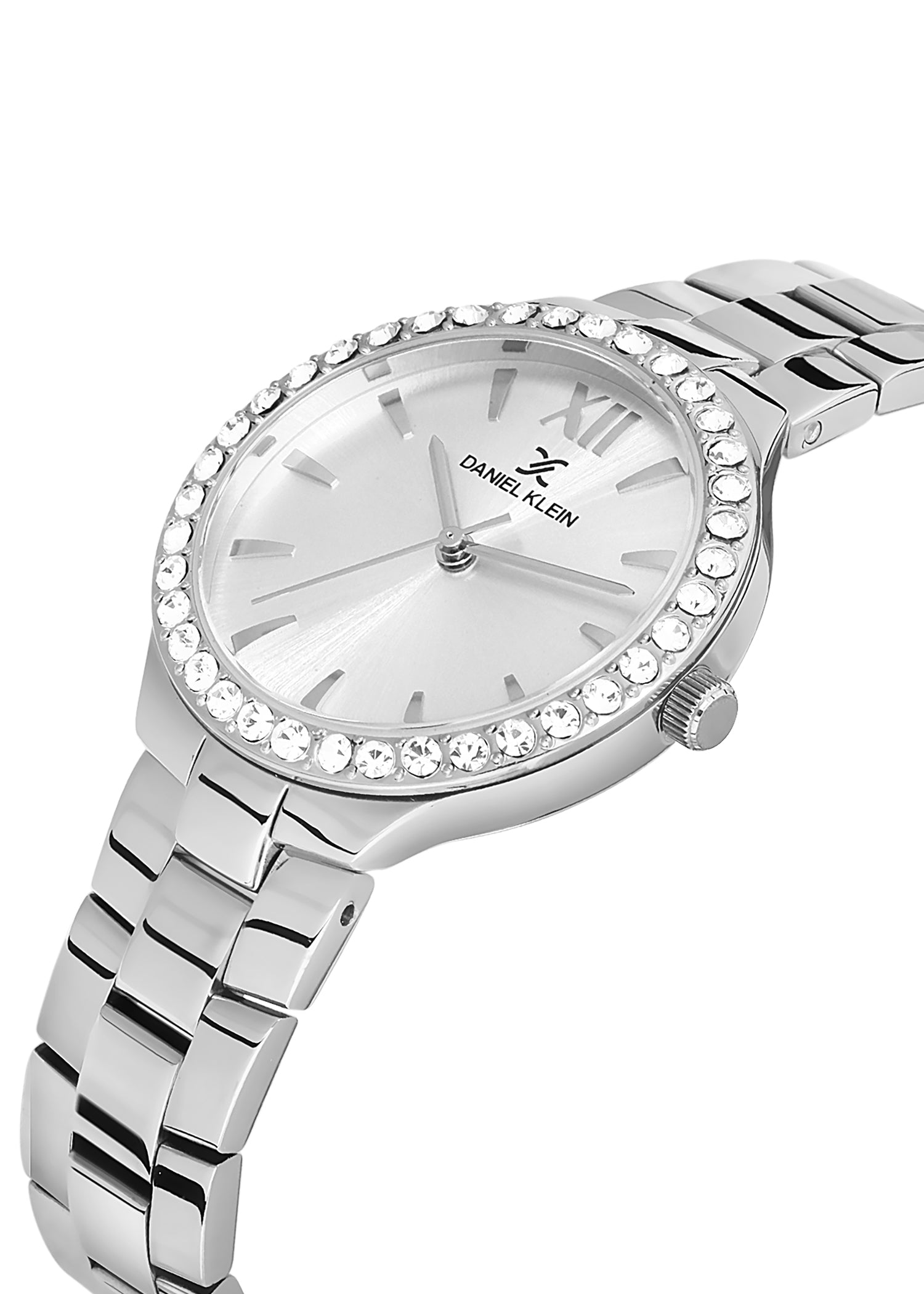 92.5 Sterling Silver Cubic Zirconia Stone Studed Adjustable Strap Watch -  Silver Palace