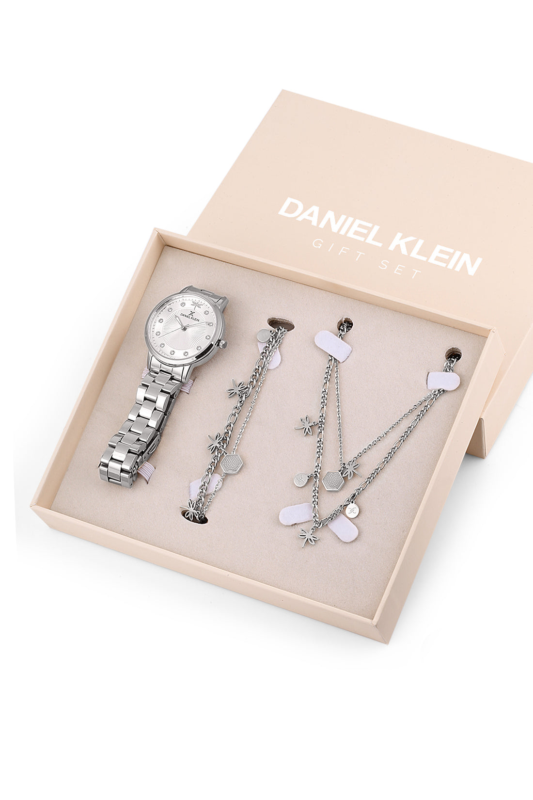 Daniel Klein Gift Set Women Silver Watch