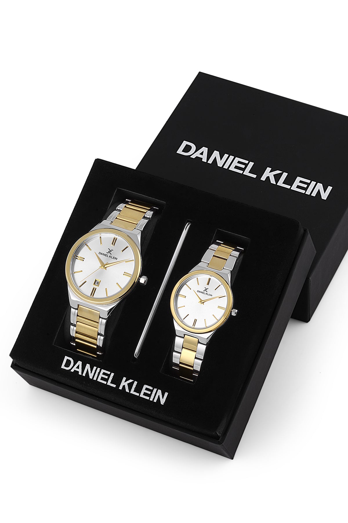 Daniel Klein Pair Men Women Silver Watch