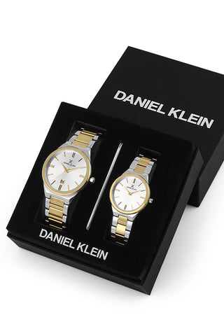 Daniel Klein Pair Men & Women Silver Watch