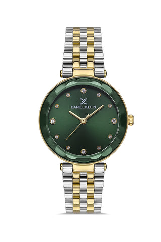 Daniel Klein Premium Women Green - Sunray Dial With Stone Watch