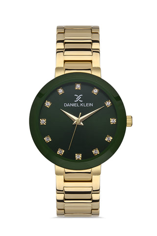 Daniel Klein Premium Women Green - Sunray Dial With Stone Watch