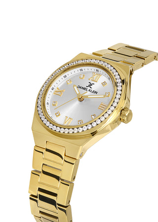 Daniel Klein Premium Women Silver - Sunray Brush Dial With Stone Watch