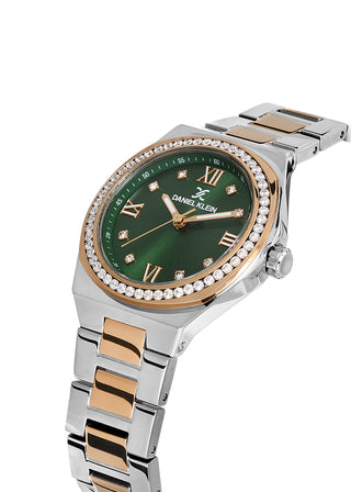 Daniel Klein Premium Women Green - Sunray Brush Dial With Stone Watch