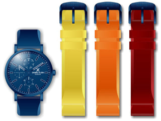 Daniel Klein Gift Set Dark Blue - Matt Dial With Index with Multi Changeable Straps Watch