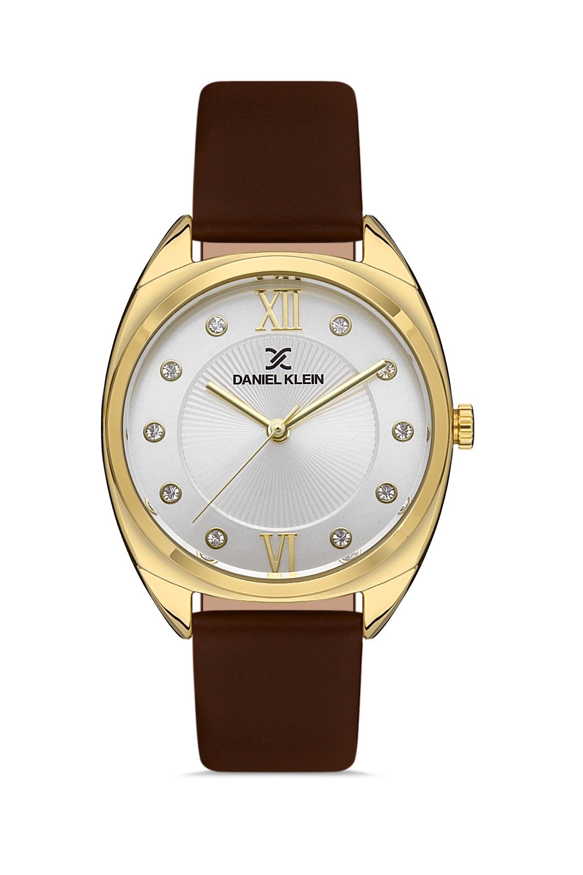 Daniel Klein Premium Women Silver - Sunray/Emboss Dial With Stone Watch