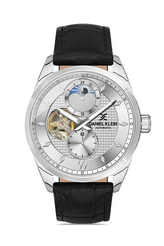 Daniel Klein Skeleton Series Silver - Emboss Dial With  Real Index Watch