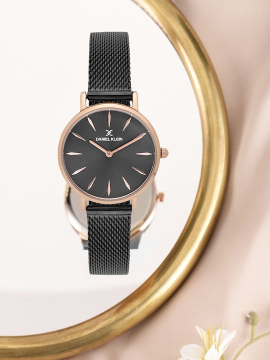 Daniel Klein Premium Women Gun Black Dial Watch