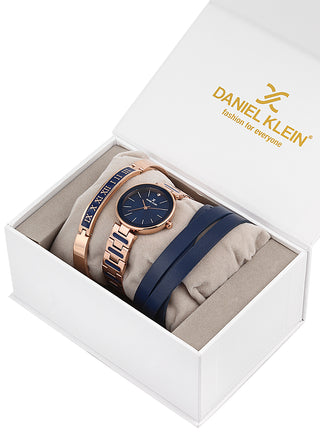 Daniel Klein Blue Dial Gift Set Watch with Bracelet For Women (Pack of 3)