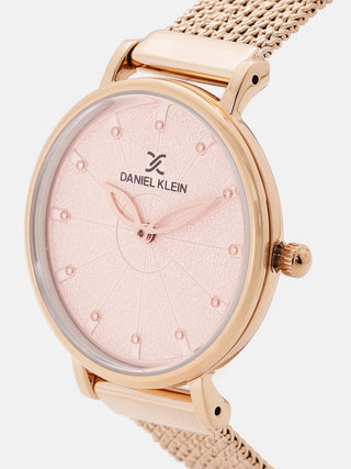 Daniel Klein Premium Women Pink Rose Gold Dial Watch
